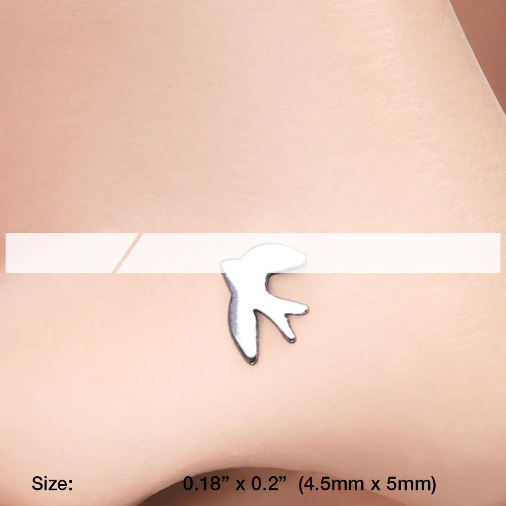 Soaring Swallow L-Shaped Nose Ring - Image 3