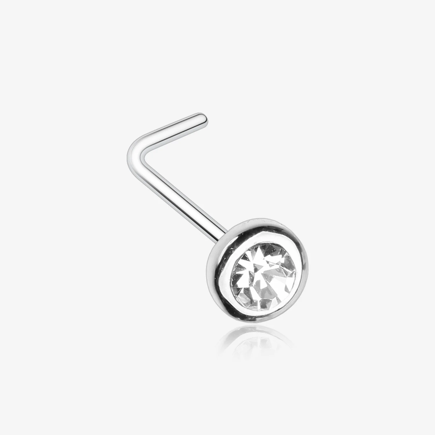 Sparkle Bezel Gem L-Shaped Nose Ring