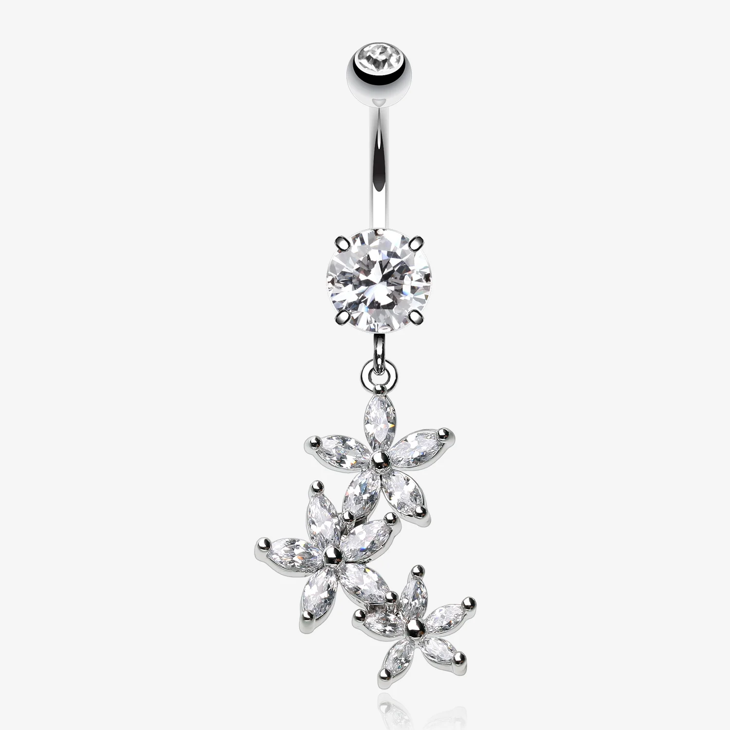 Sparkle Flower Garden Belly Button Ring