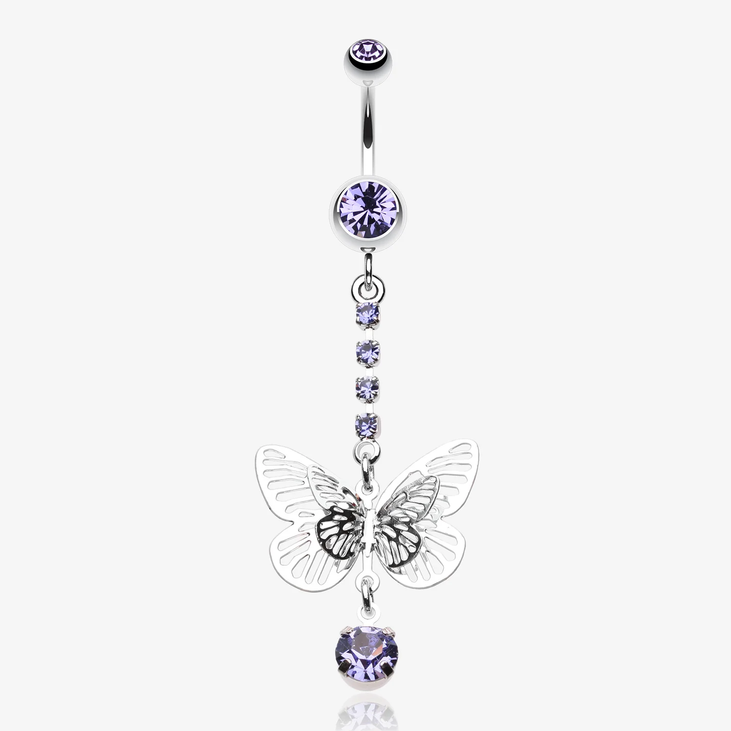 Sparkle Flutter Butterfly Belly Button Ring