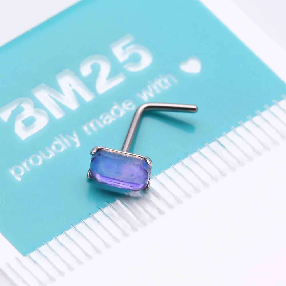 Sparkle Gem Cubic L-Shaped Nose Ring - Image 5