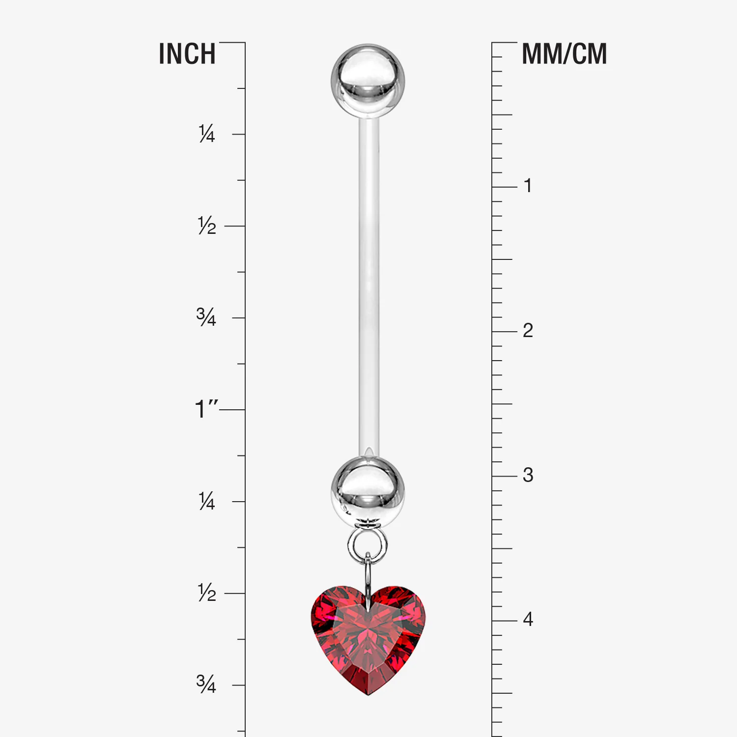 Sparkle Heart Gem Dangle Bio-Flex Pregnancy Belly Button Ring - Image 2