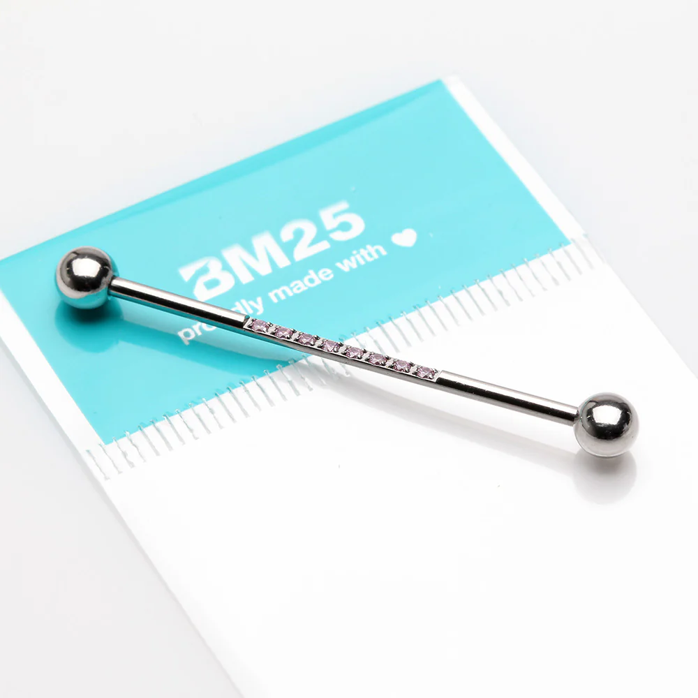 Sparkle Lined Gems Industrial Barbell - Image 3