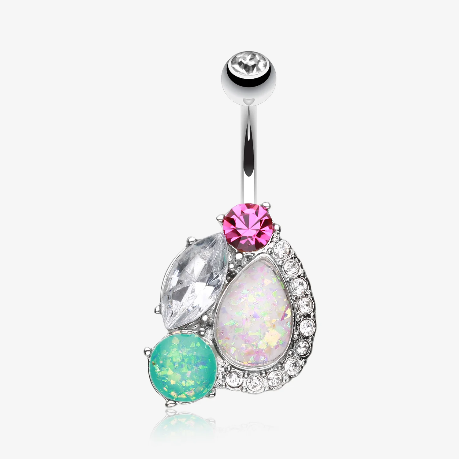 Sparkle Opal Medley Belly Button Ring