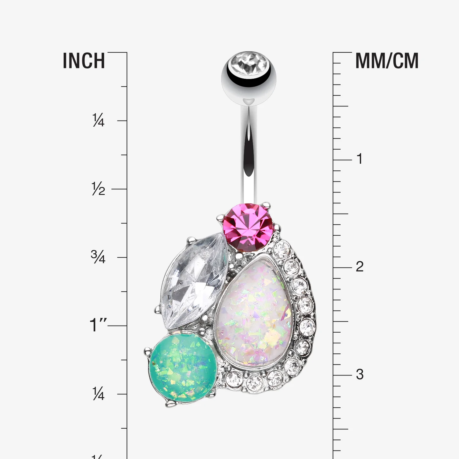 Sparkle Opal Medley Belly Button Ring - Image 2