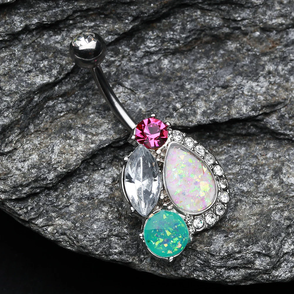 Sparkle Opal Medley Belly Button Ring - Image 3