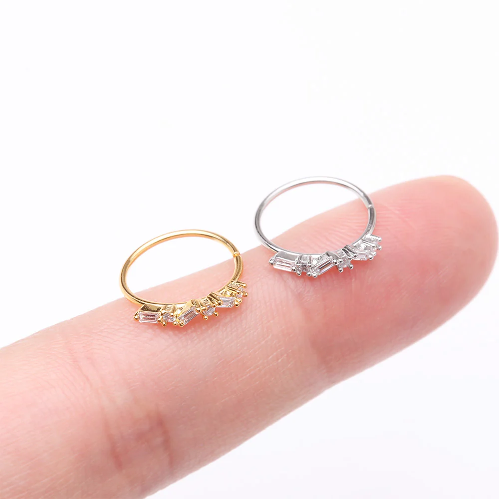 Sparkle Overload ZigZag Multi-Gem Bendable Hoop Ring - Image 4