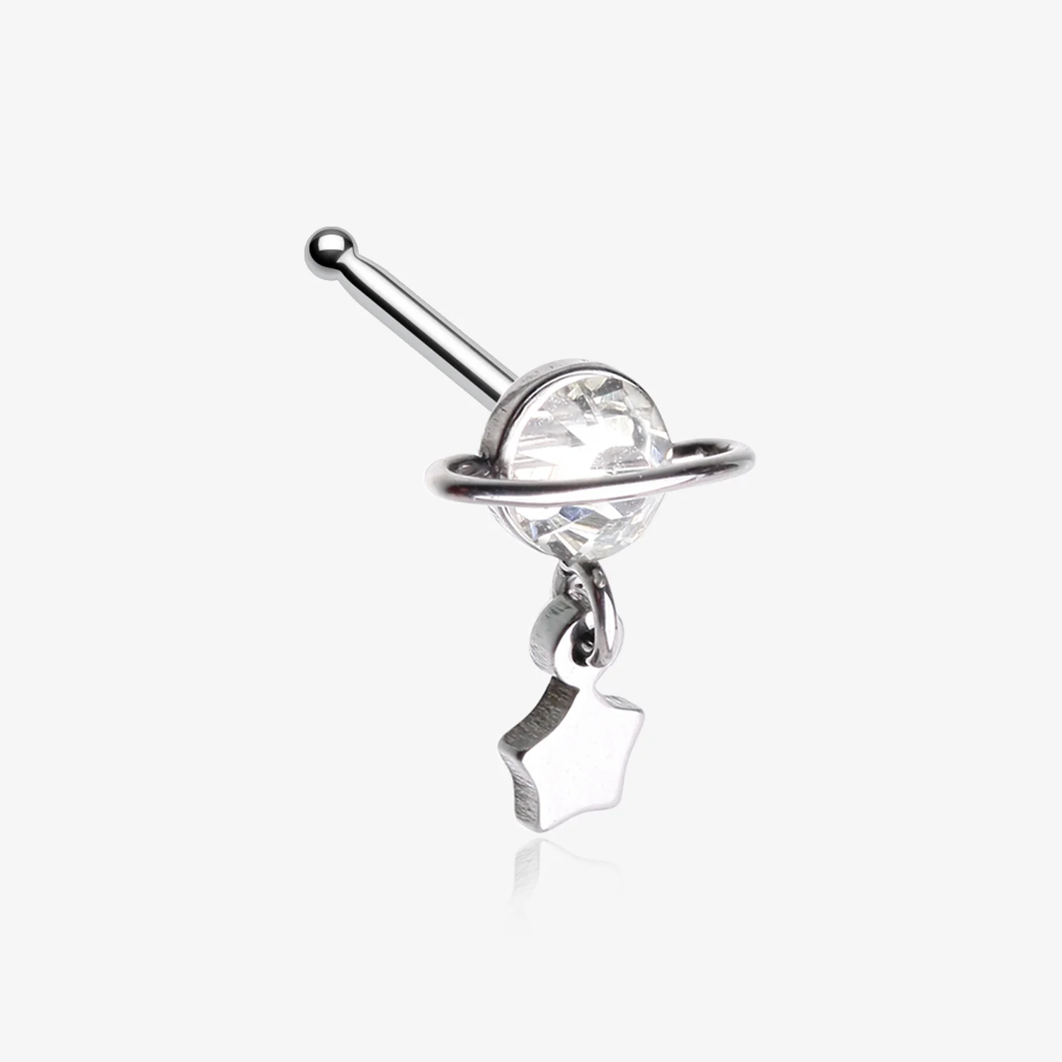 Sparkle Planet Star Dangle Nose Stud Ring