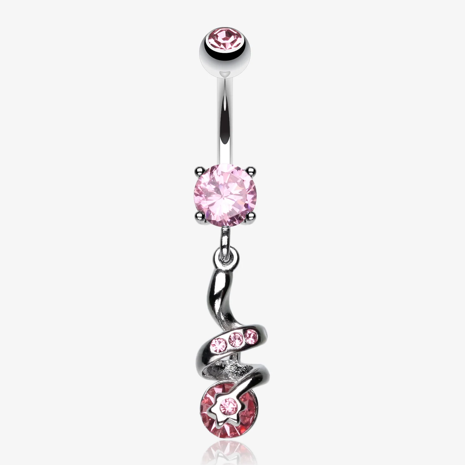 Sparkle Star Gem Swirl Belly Ring