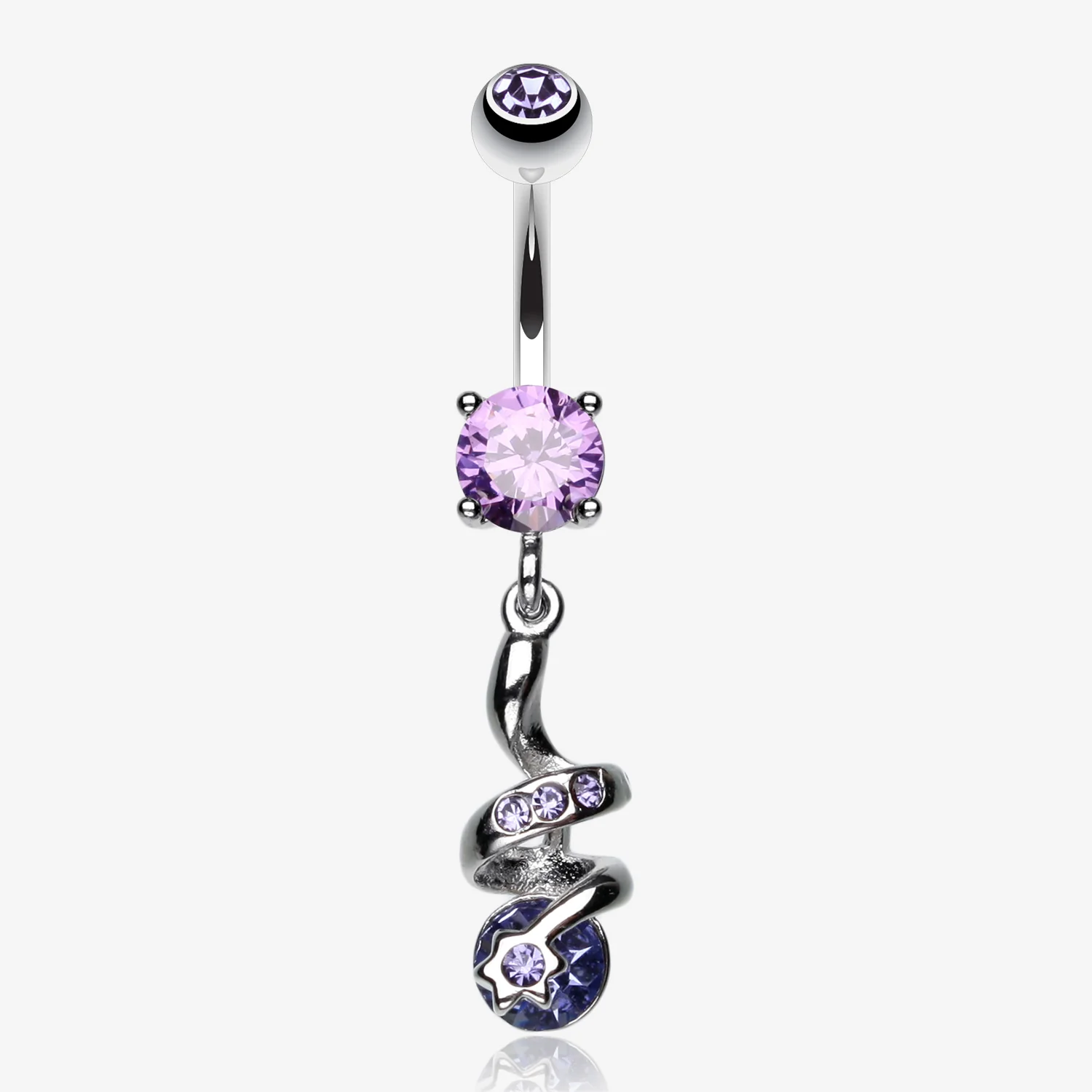Sparkle Star Gem Swirl Belly Ring