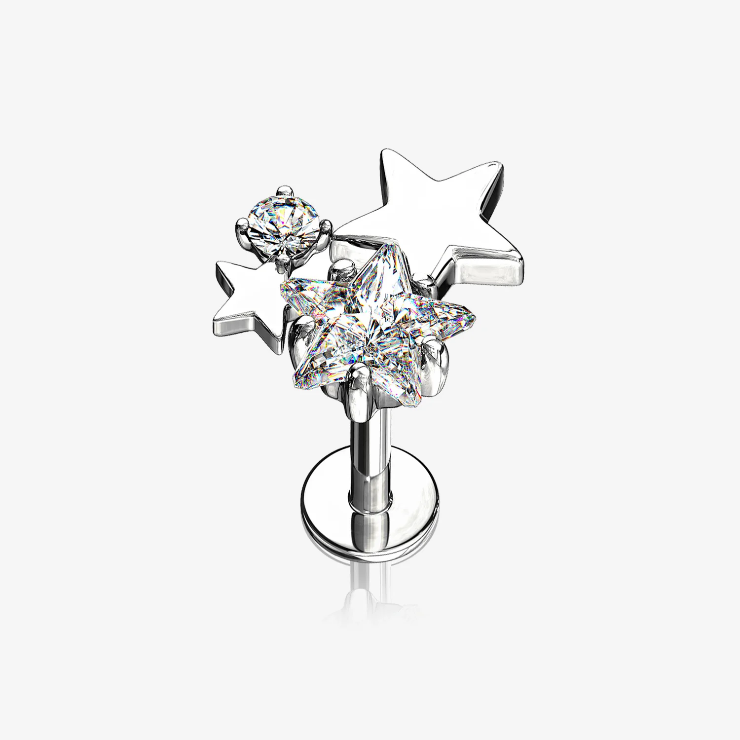 Sparkle Stars Top Internally Threaded Steel Labret