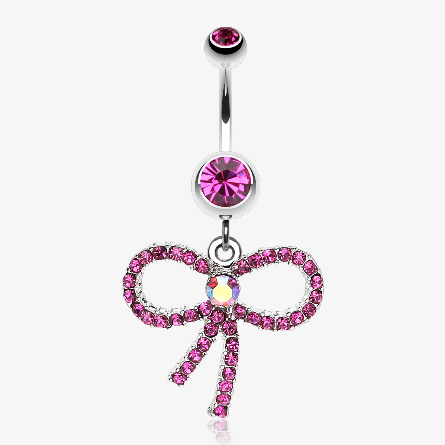 Sparkling Ribbon Dangle Belly Ring
