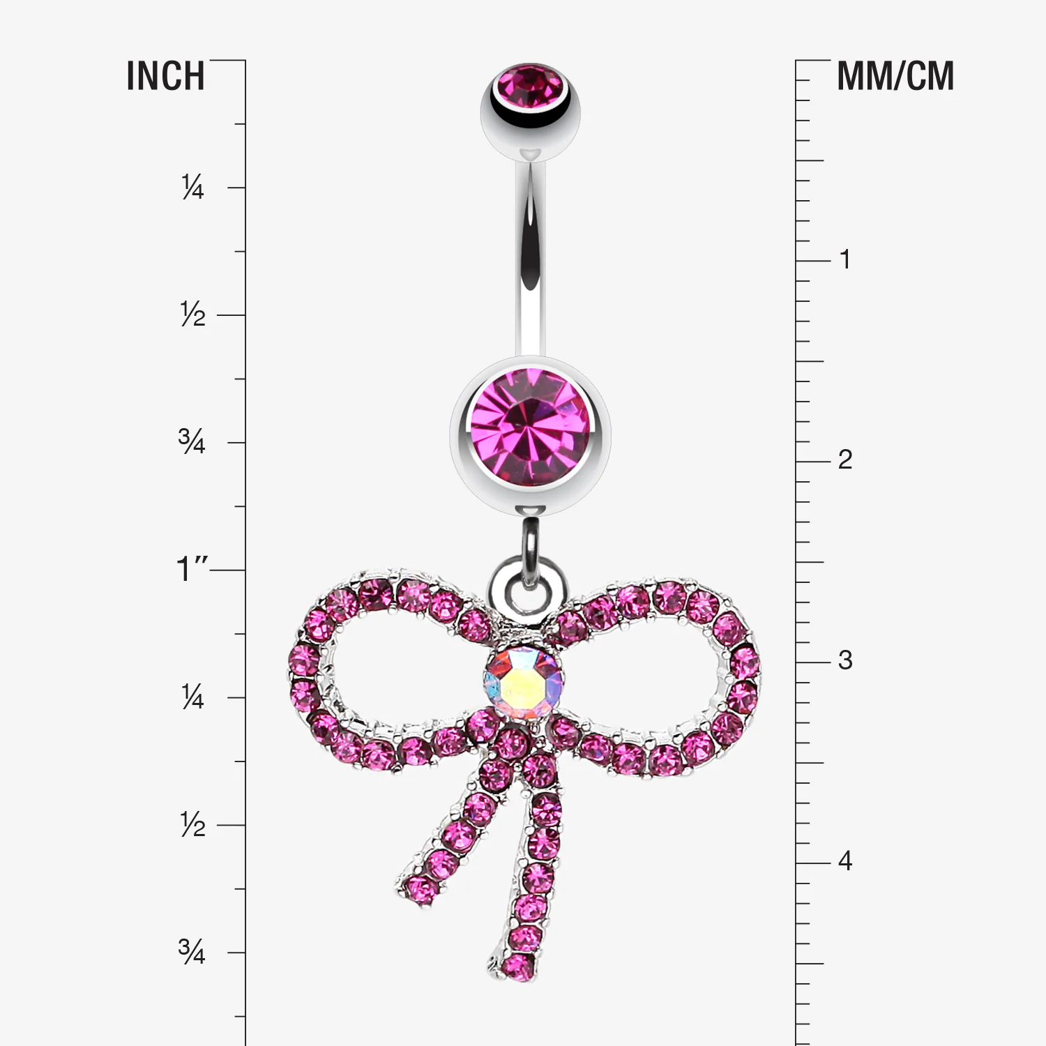 Sparkling Ribbon Dangle Belly Ring - Image 2