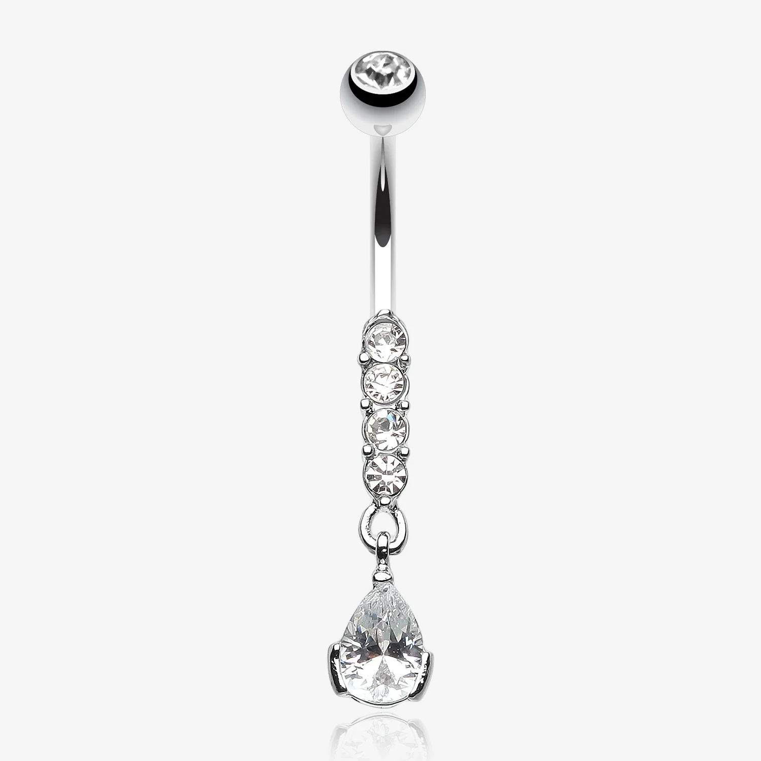 Sparkly Gem Droplet Belly Ring