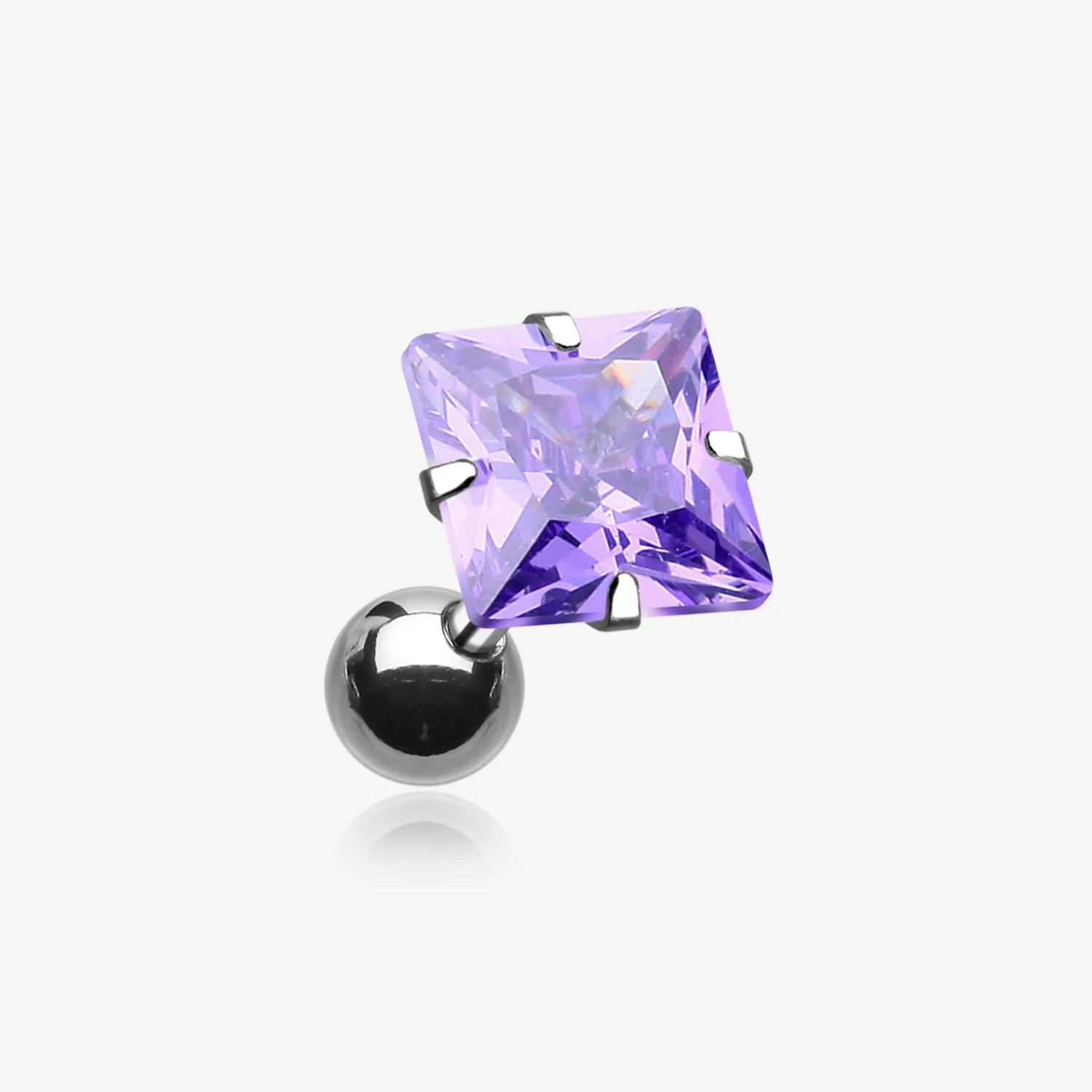 Square Gem Crystal Cartilage Earring