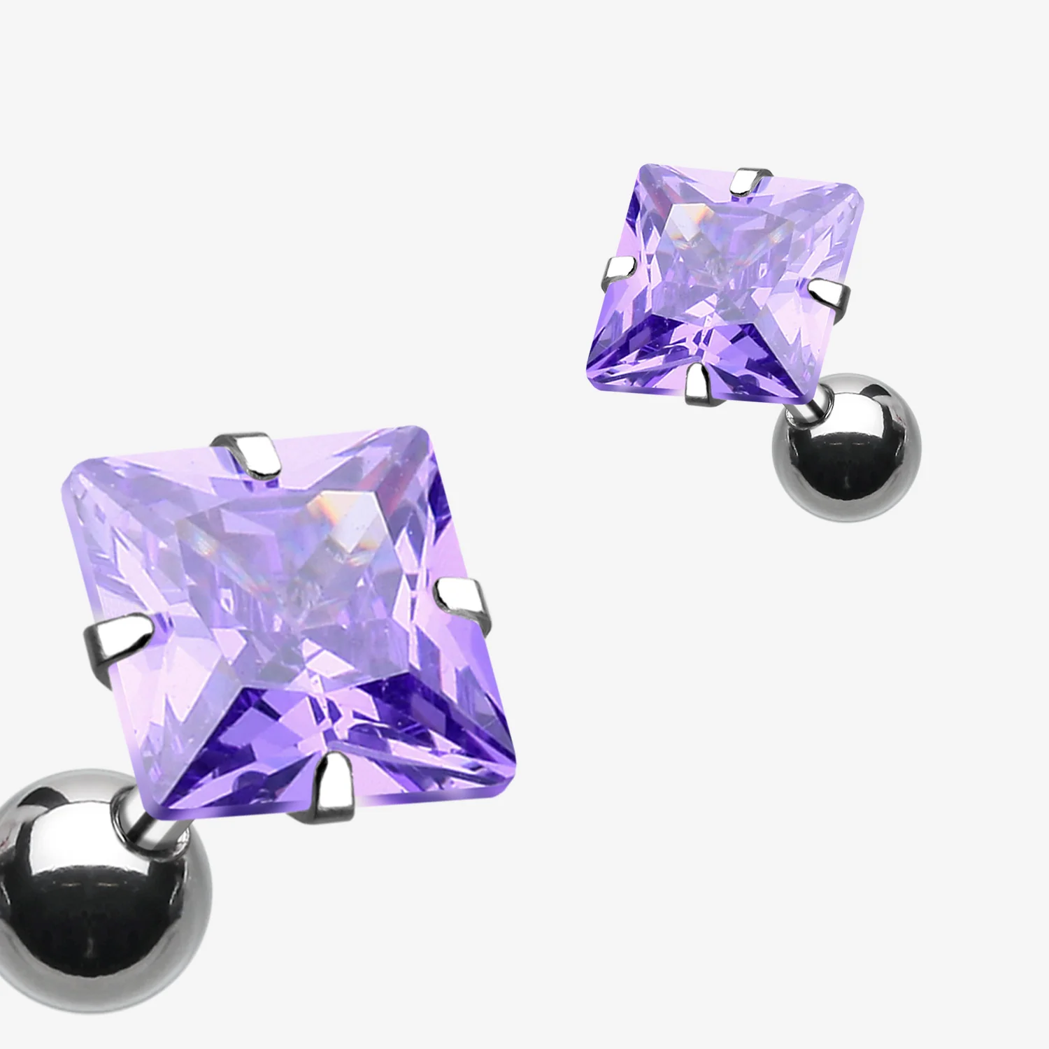 Square Gem Crystal Cartilage Earring - Image 2
