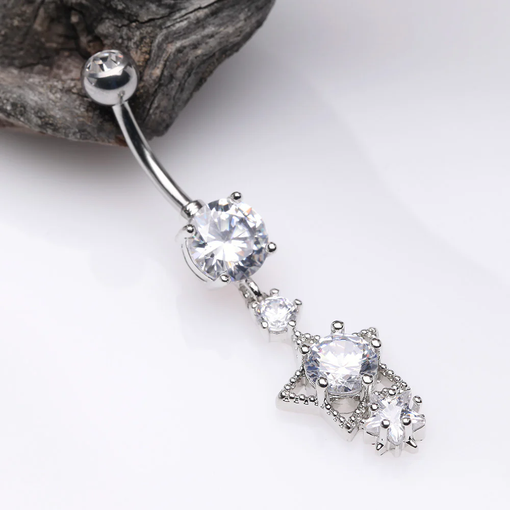 Star Sparkle Shine Belly Button Ring - Image 3