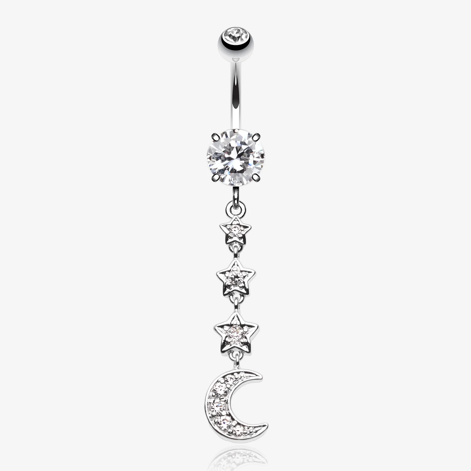 Stars' Journey to the Moon Belly Button Ring