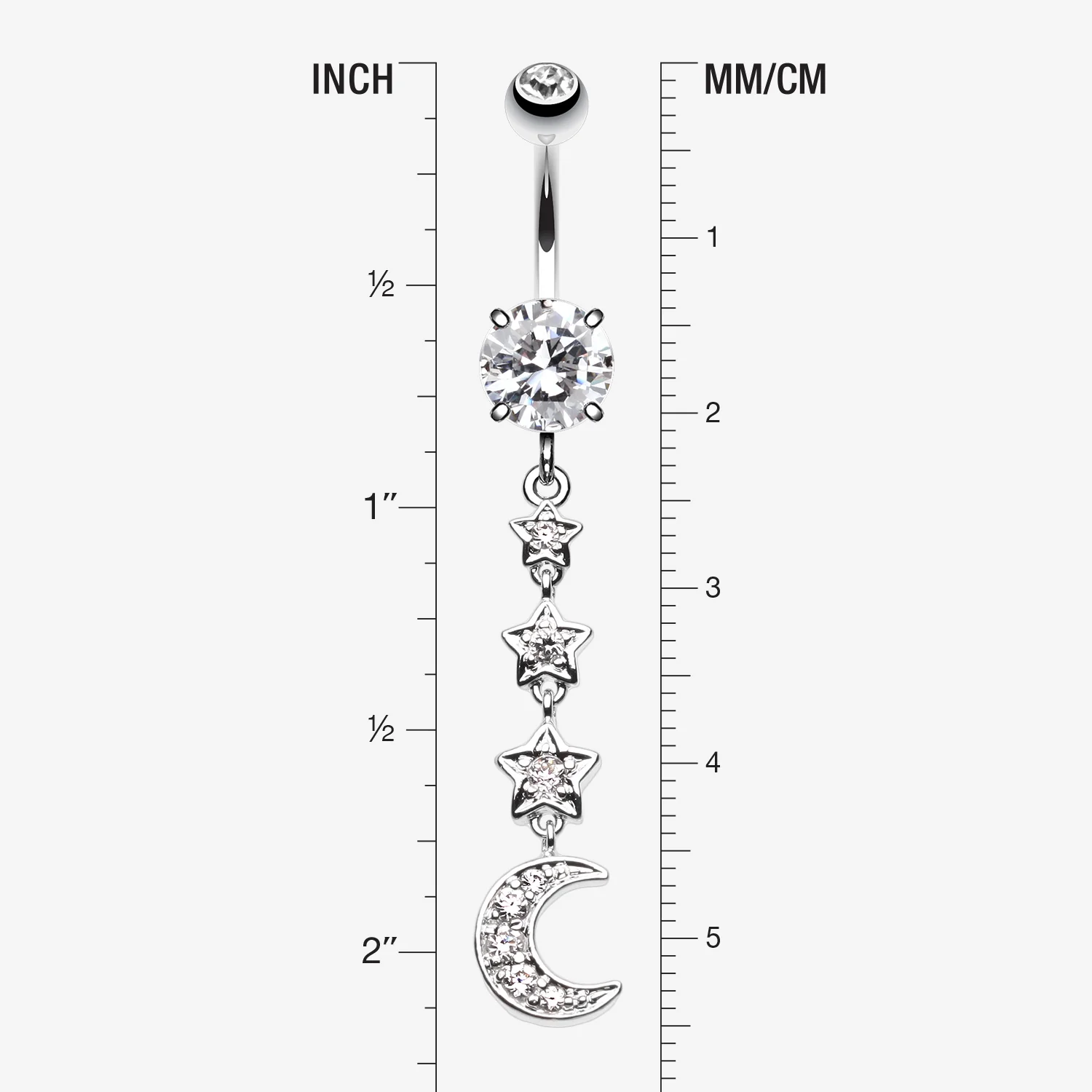 Stars' Journey to the Moon Belly Button Ring - Image 2
