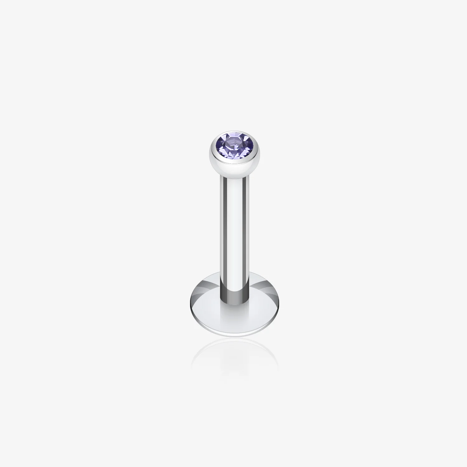 Steel Gem Ball Internally Threaded Labret