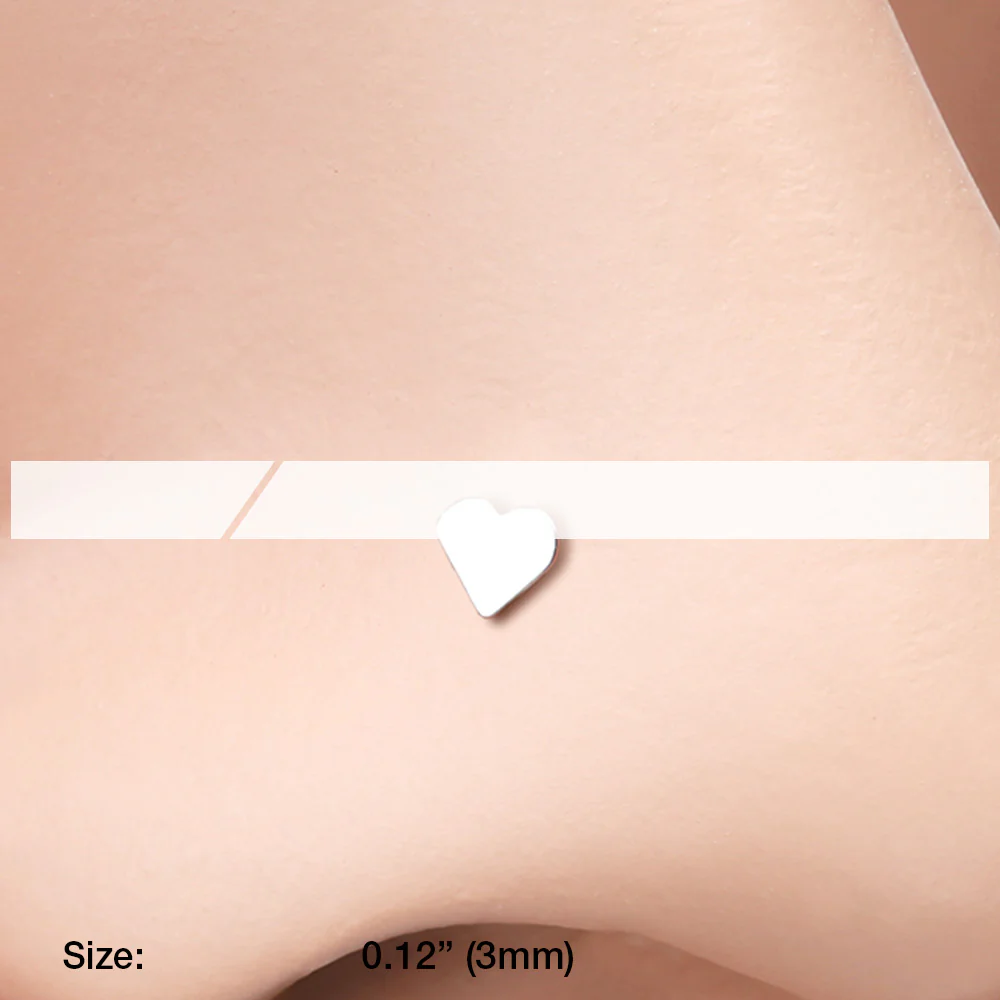 Steel Heart Nose Screw Ring - Image 3