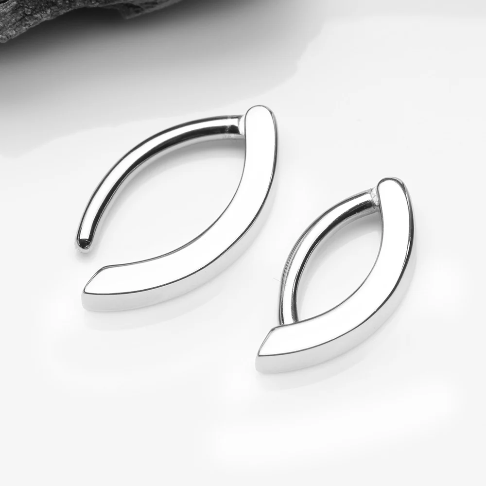 Sterling Silver Minimalist Curved Bar Belly Clicker - Image 3