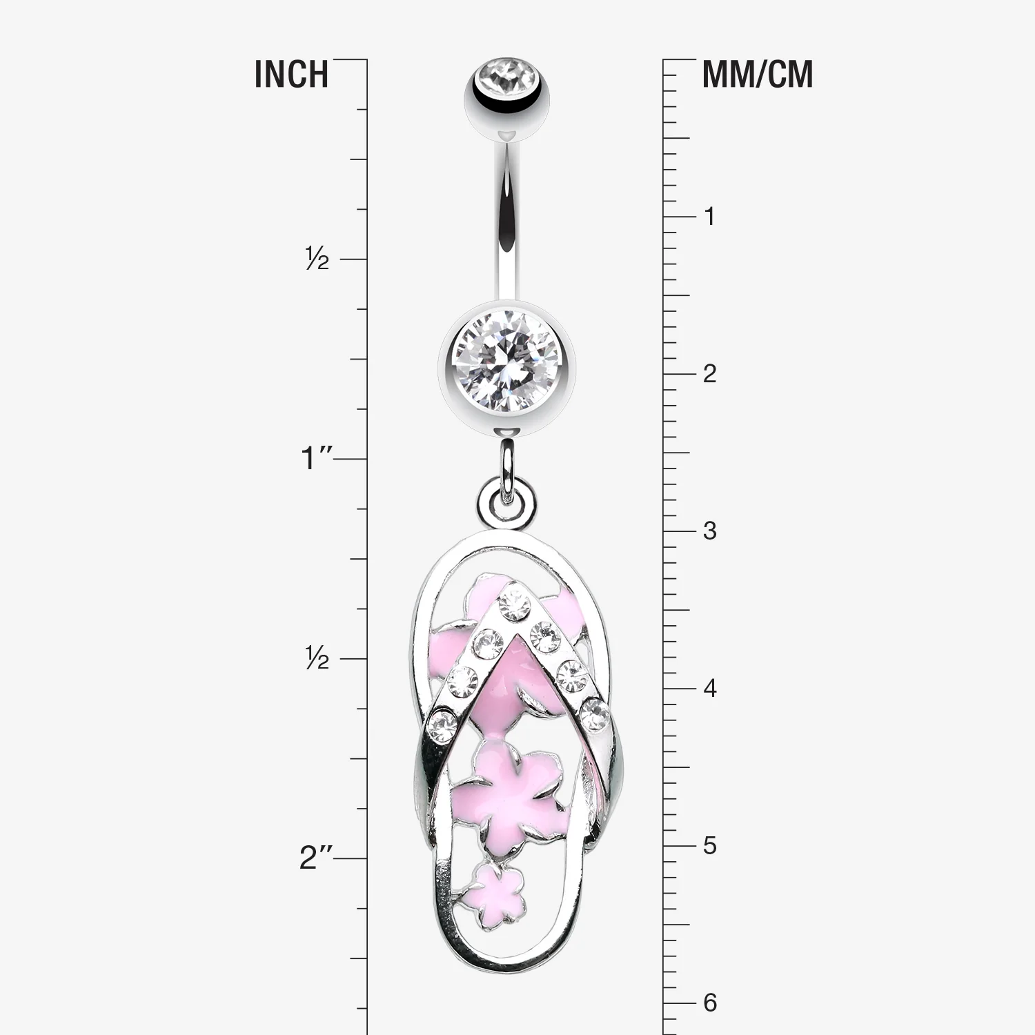 Summer Flower Sandal Belly Button Ring - Image 2