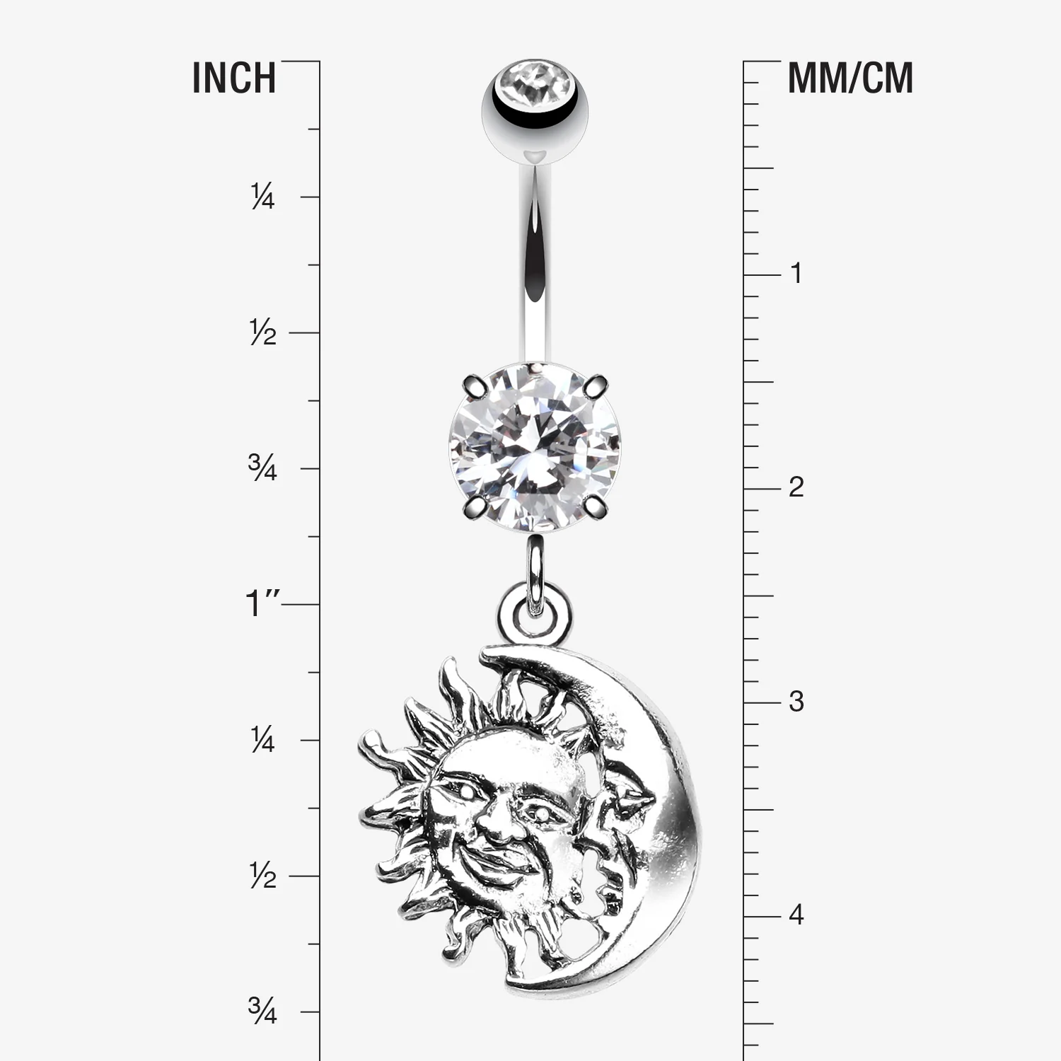 Sun & Moon Union of Opposites Belly Button Ring - Image 2