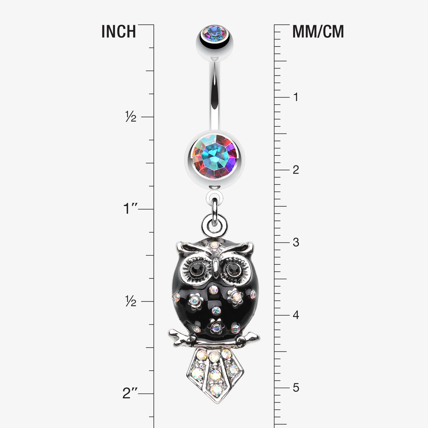 Sweet Blossom Owl Belly Button Ring - Image 2