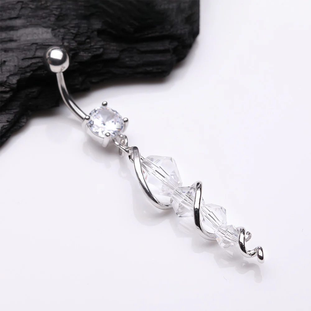 Swirly Sparkle Spiral Chandelier Belly Button Ring - Image 3