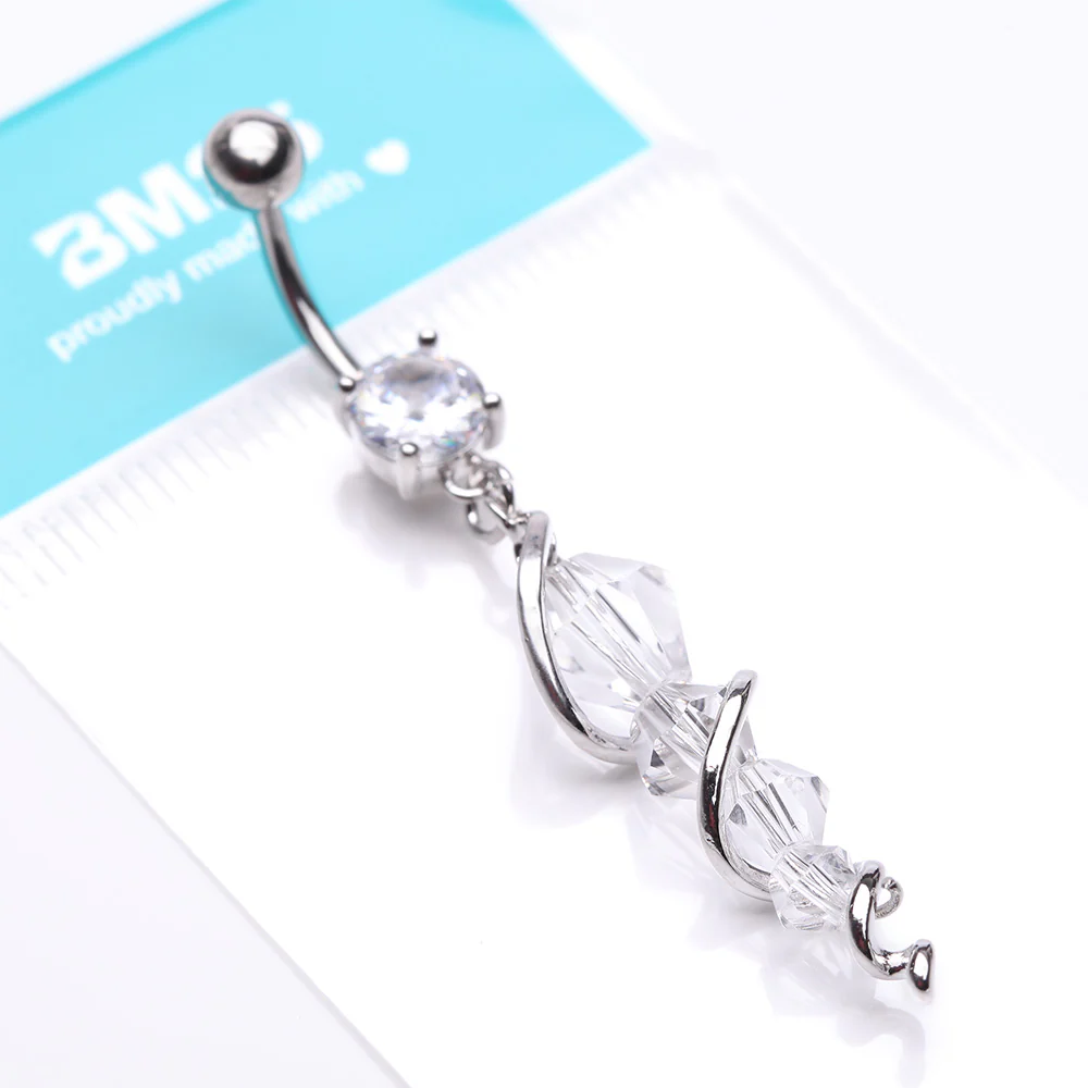 Swirly Sparkle Spiral Chandelier Belly Button Ring - Image 5