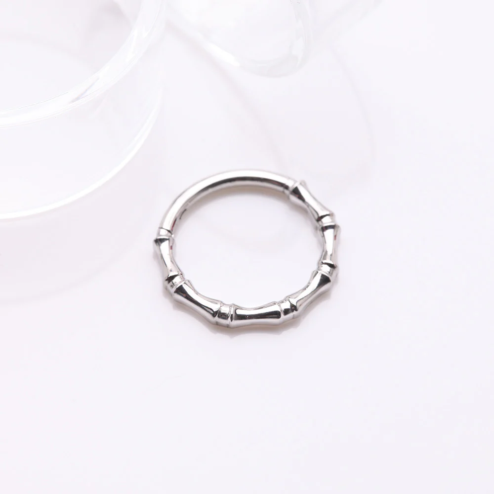 Tribal Bones Steel Clicker Hoop Ring - Image 3