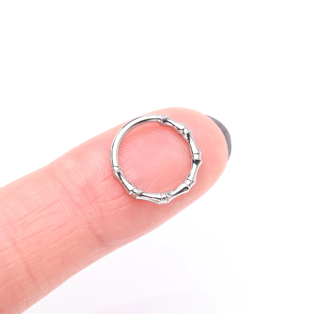Tribal Bones Steel Clicker Hoop Ring - Image 4