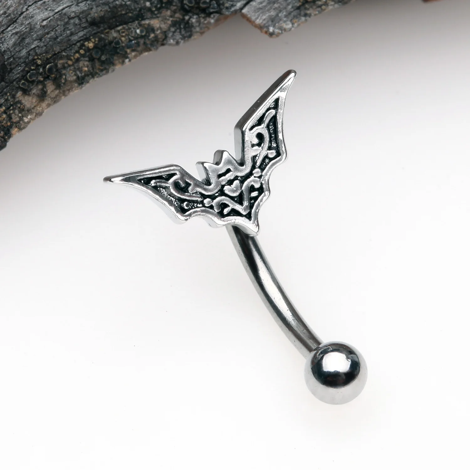 Tribe Goth Bat Curved Barbell - Image 2