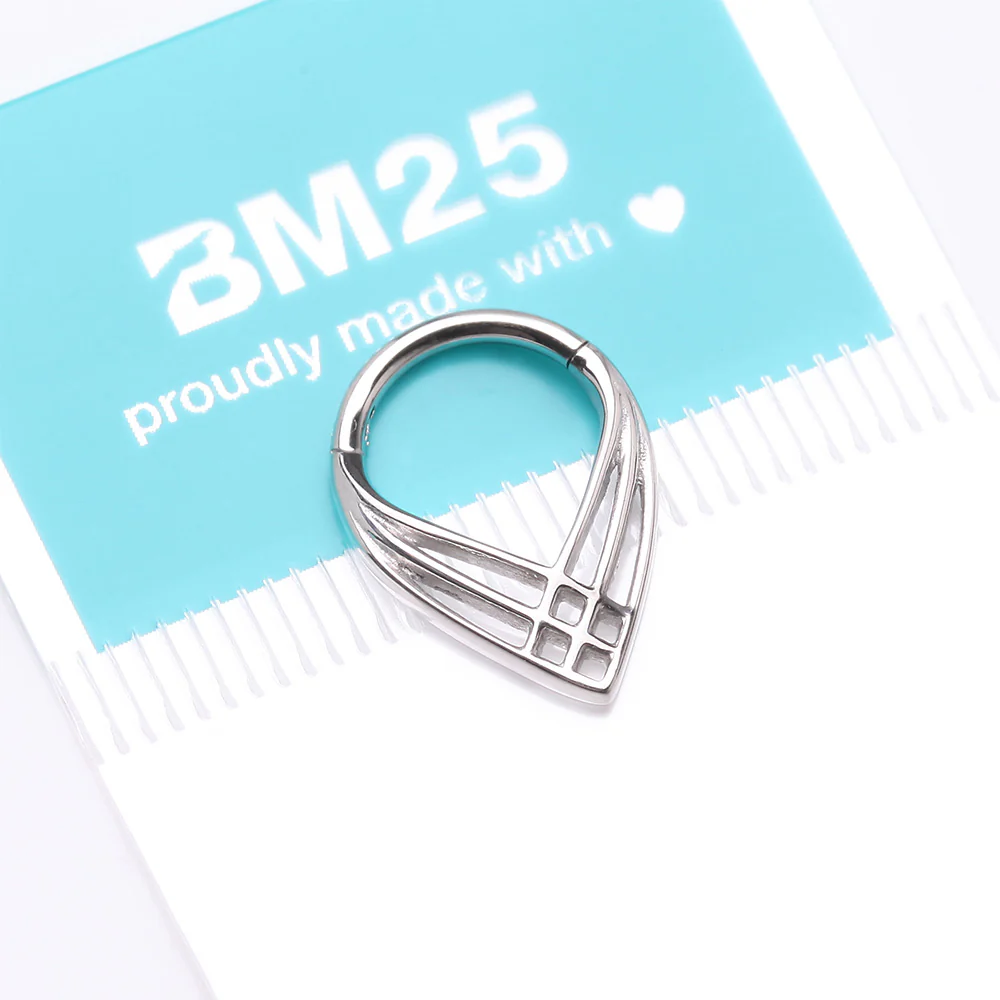 Triple Cross Weave Clicker Hoop Ring - Image 5