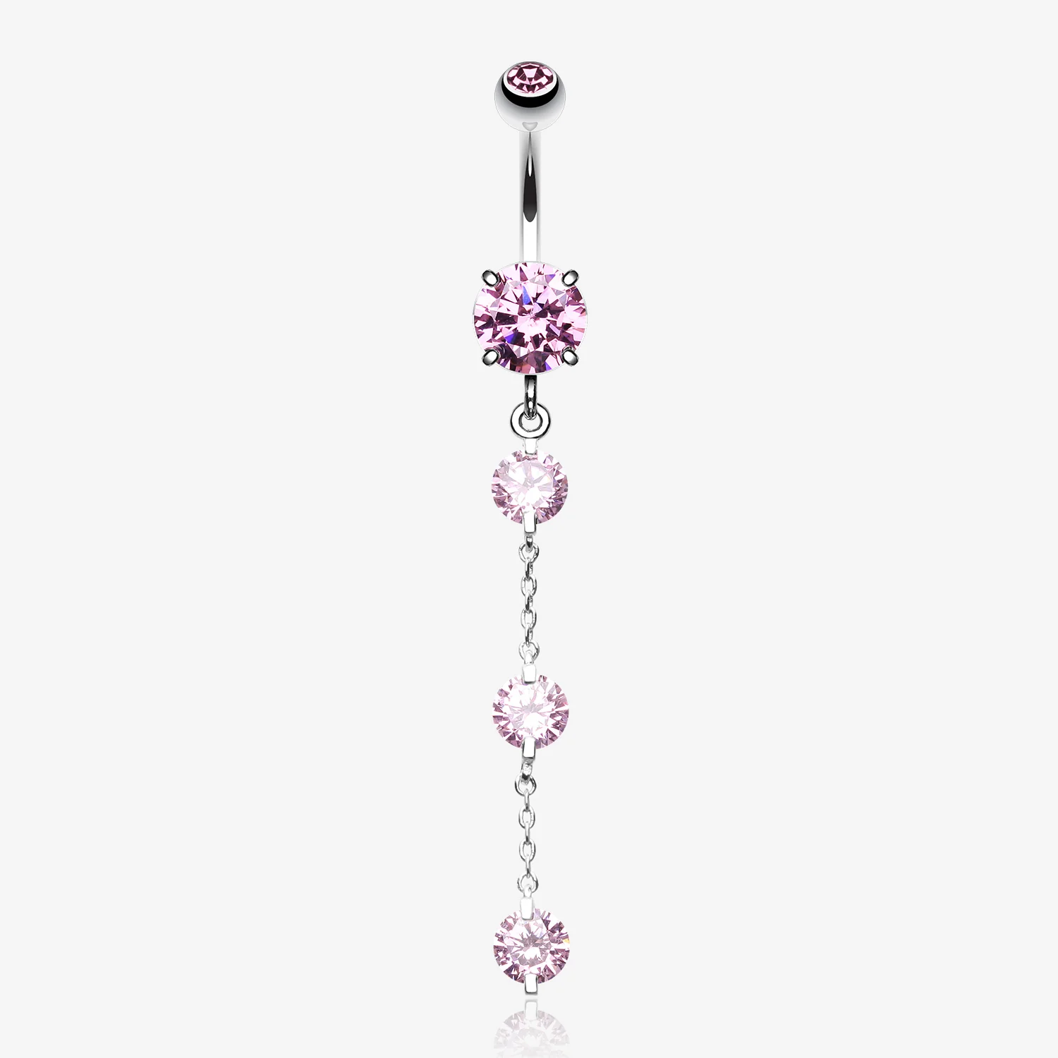 Triple Crystal Droplets Belly Button Ring