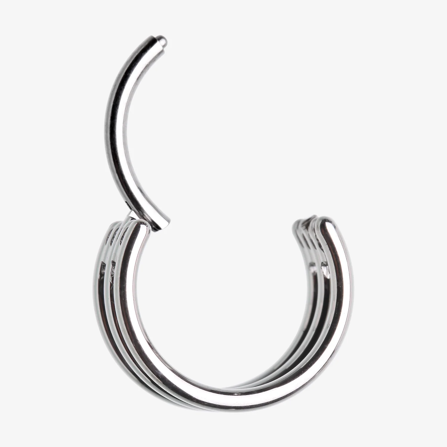 Triple Row Hoop Steel Seamless Clicker Hoop Ring - Image 2