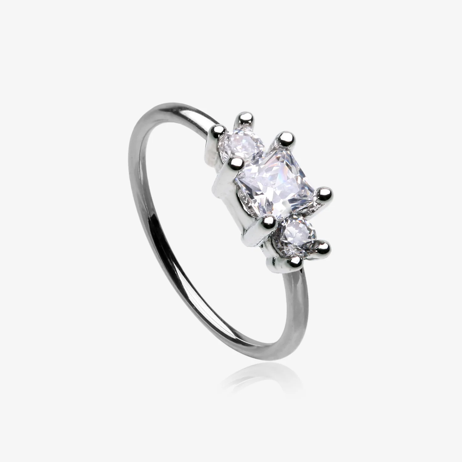 Triple Tiered Sparkle Multi-Gem Bendable Hoop Ring