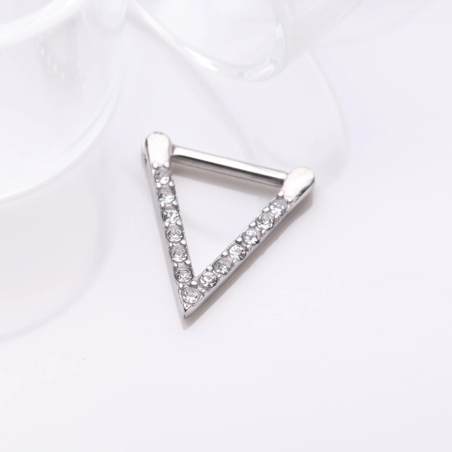 Urban Chevron Arrow Geometric Triangle Multi-Gem Clicker Hoop Ring - Image 2
