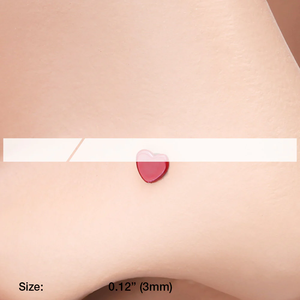 Vibrant Enamel Heart L-Shaped Nose Ring - Image 3
