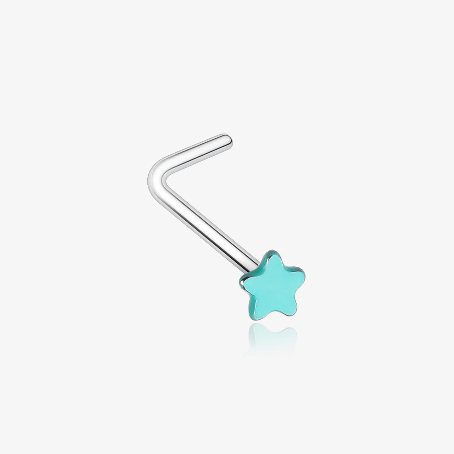 Vibrant Enamel Star L-Shaped Nose Ring