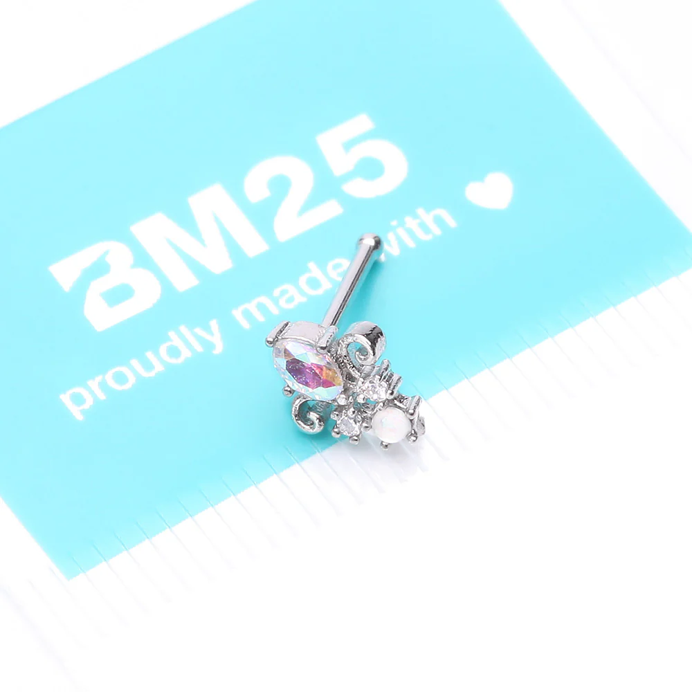 Victorian Filigree Aurora Sparkle Nose Stud Ring - Image 5