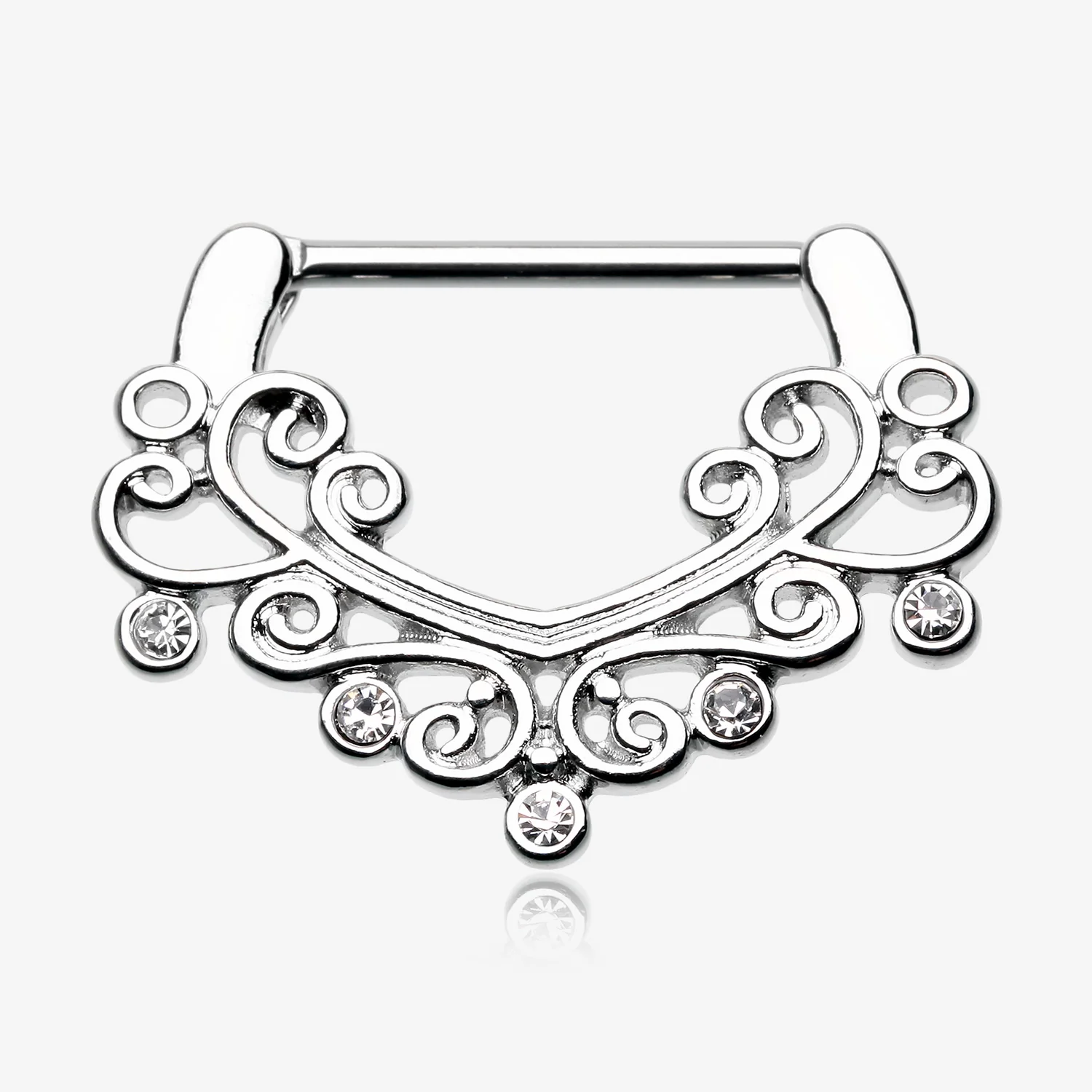 A Pair of Victorian Filigree Sparkle Nipple Clicker