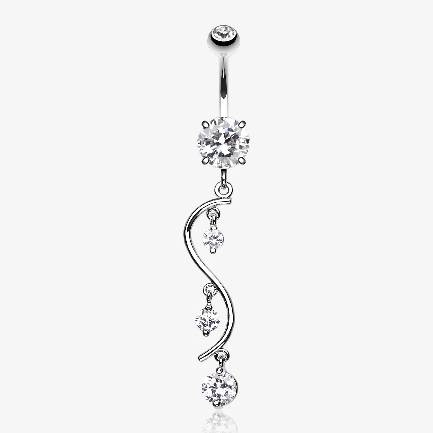 Vine Swirl Sparkle Belly Ring