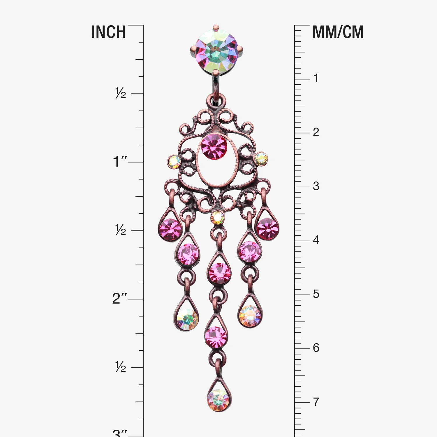 Vintage Boho Chandelier Reverse Belly Button Ring - Image 2