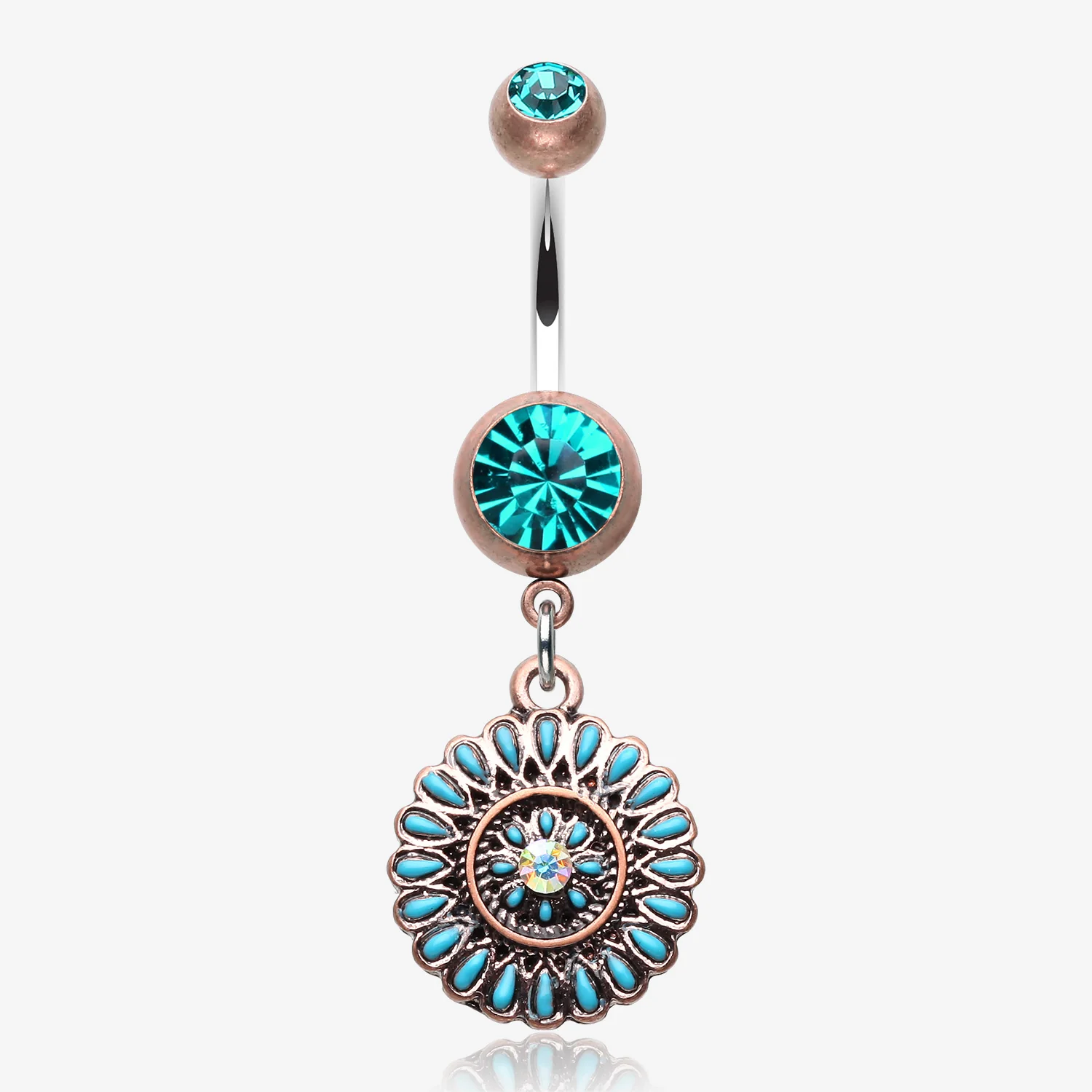 Vintage Boho Sahasrara Chakra Belly Button Ring