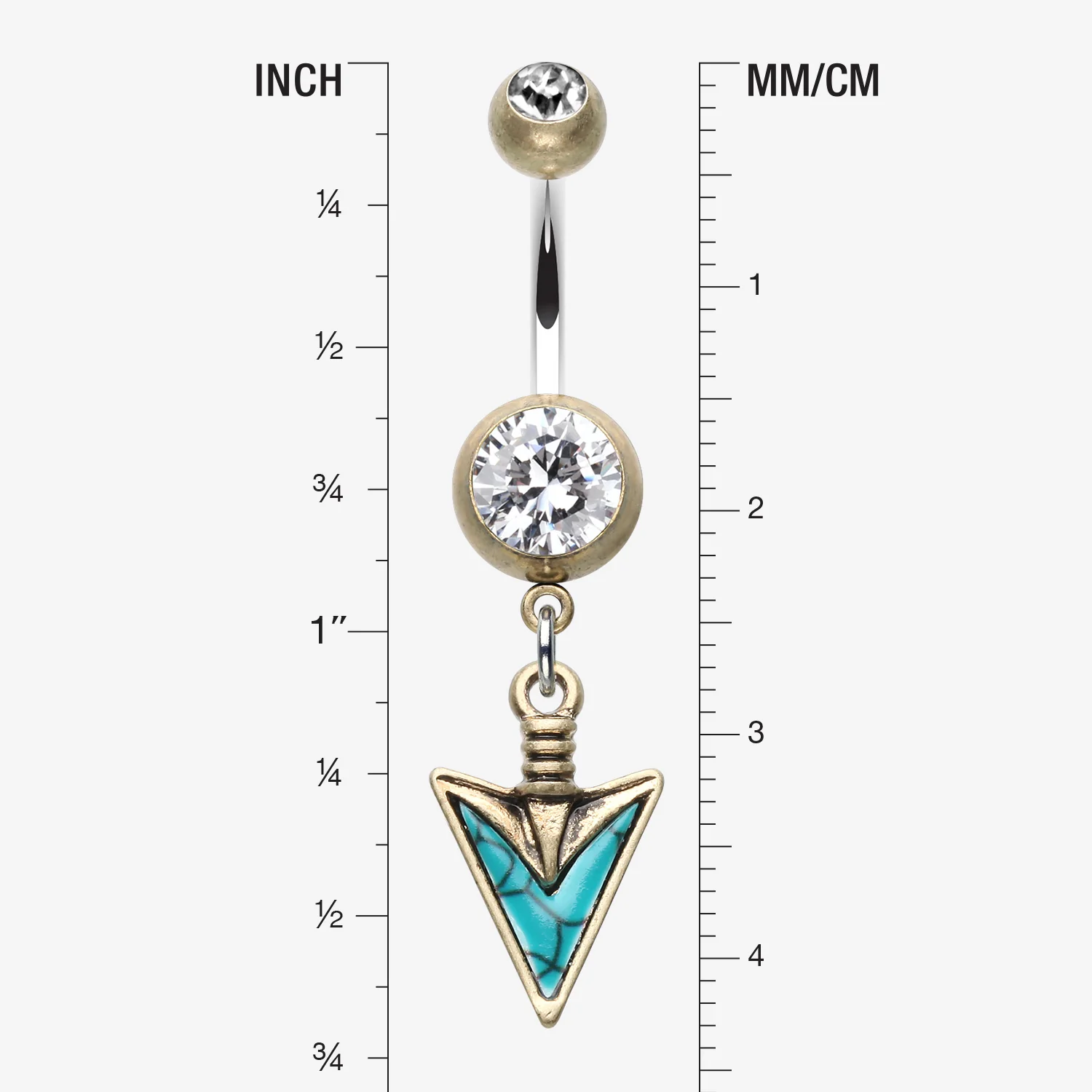 Vintage Boho Stone Spear Belly Button Ring - Image 2