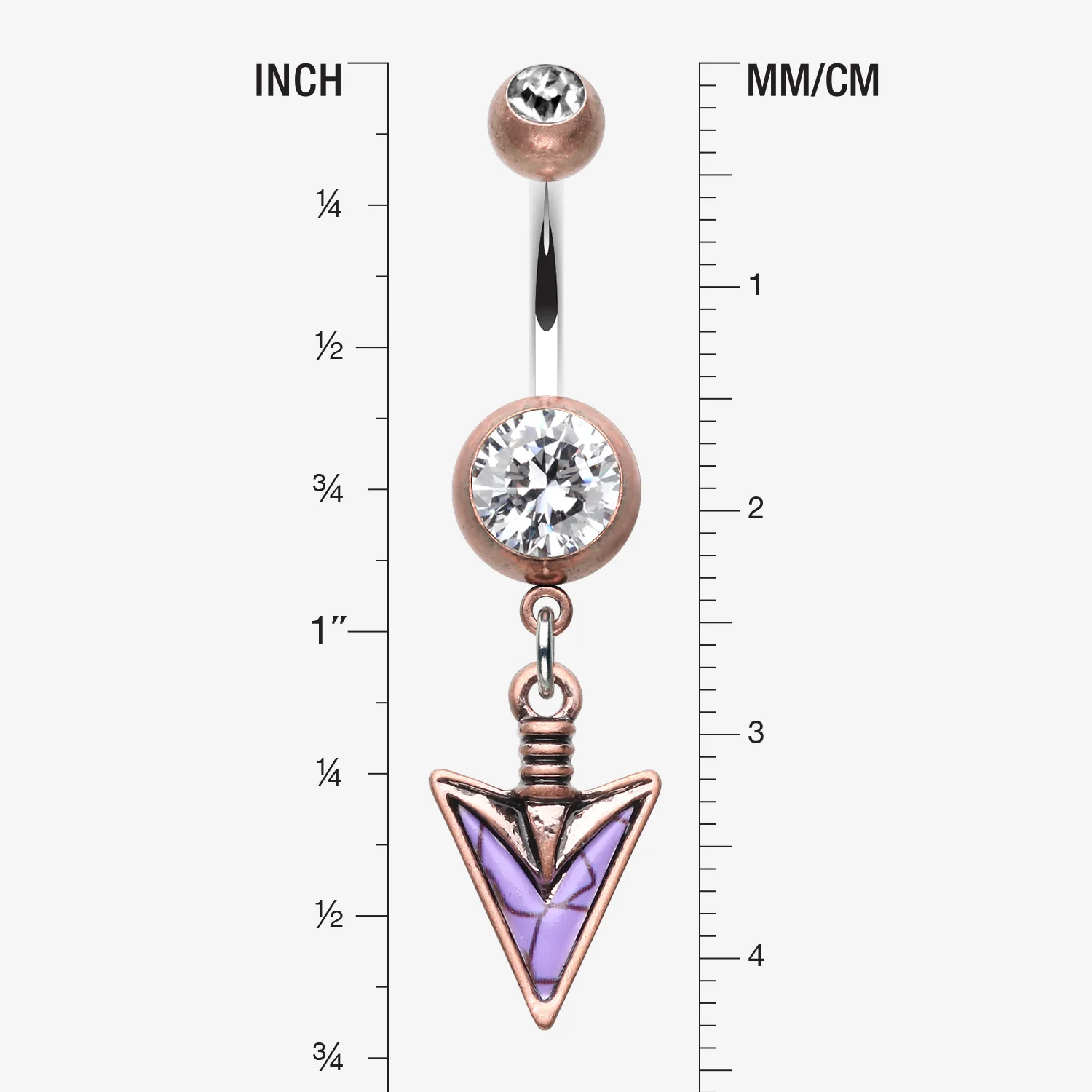 Vintage Boho Stone Spear Belly Button Ring - Image 2