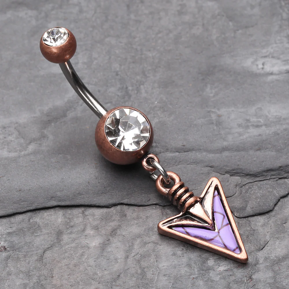 Vintage Boho Stone Spear Belly Button Ring - Image 3