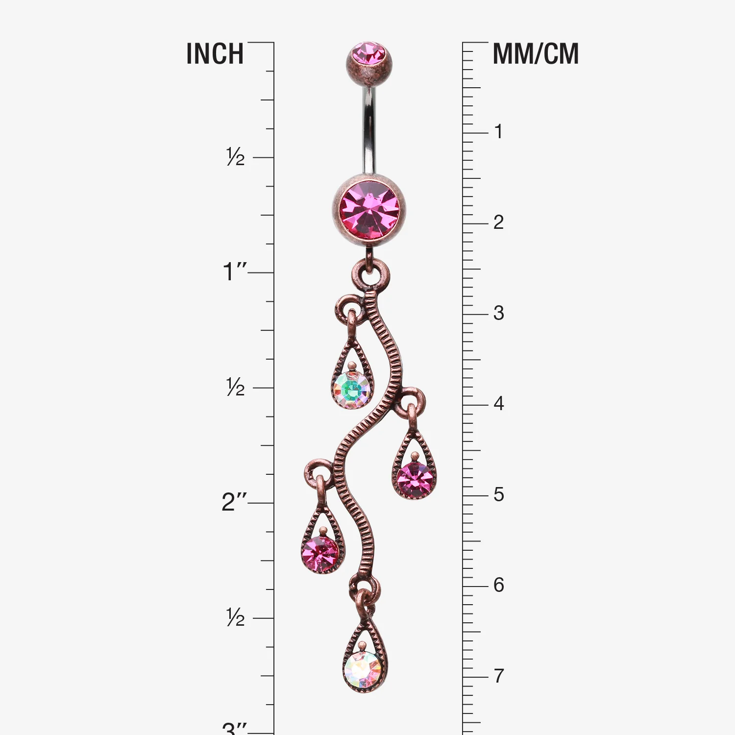 Vintage Boho Vine Swirl Belly Button Ring - Image 2